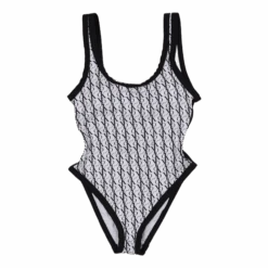 Calvin Klein Scoop Back One Piece-rp Monogram White