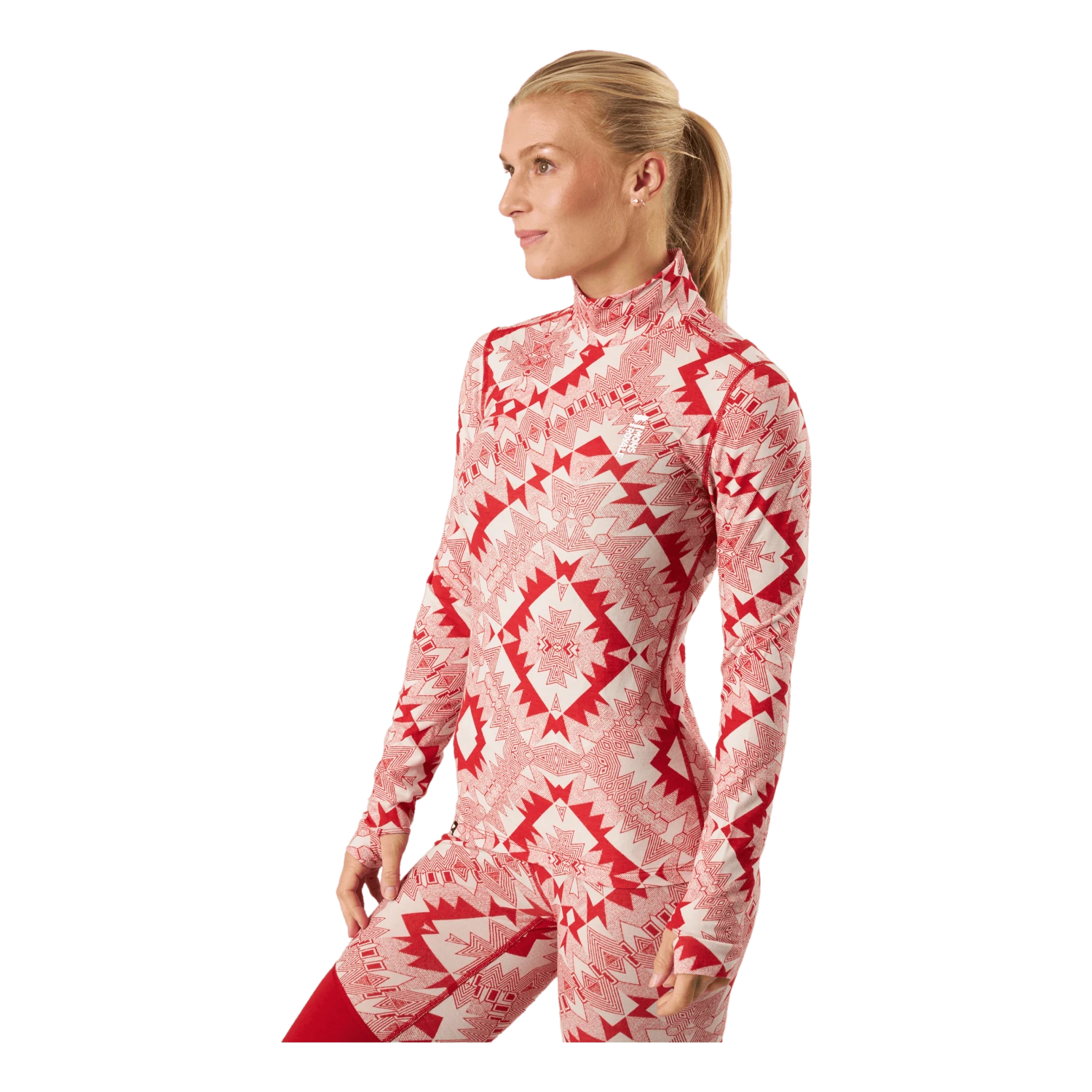 Mons Royale Cascade Merino Flex 200 Mock N Retro Red Nordtek - Image 2