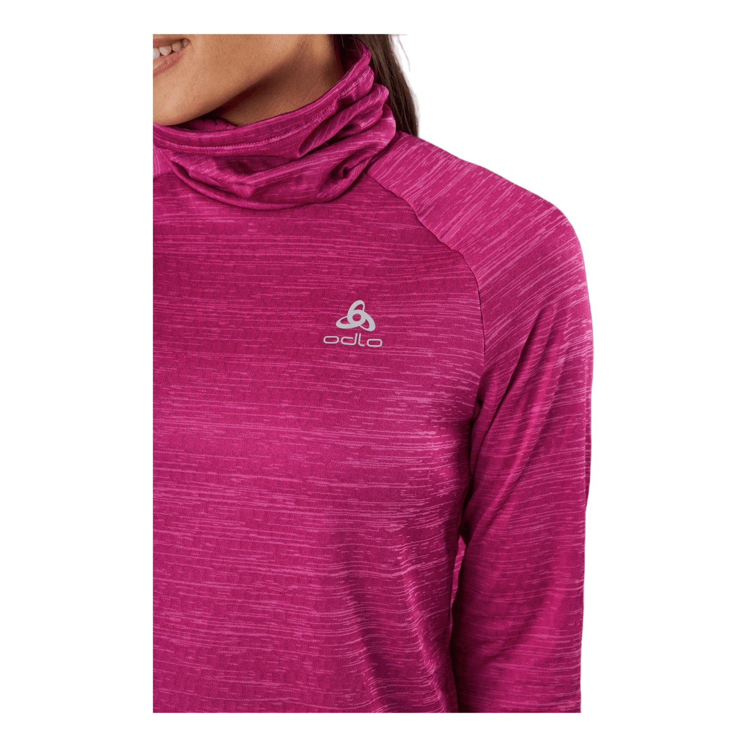 Odlo Mid Layer Run Easy Warm Festival Fuchsia Melange - Image 5