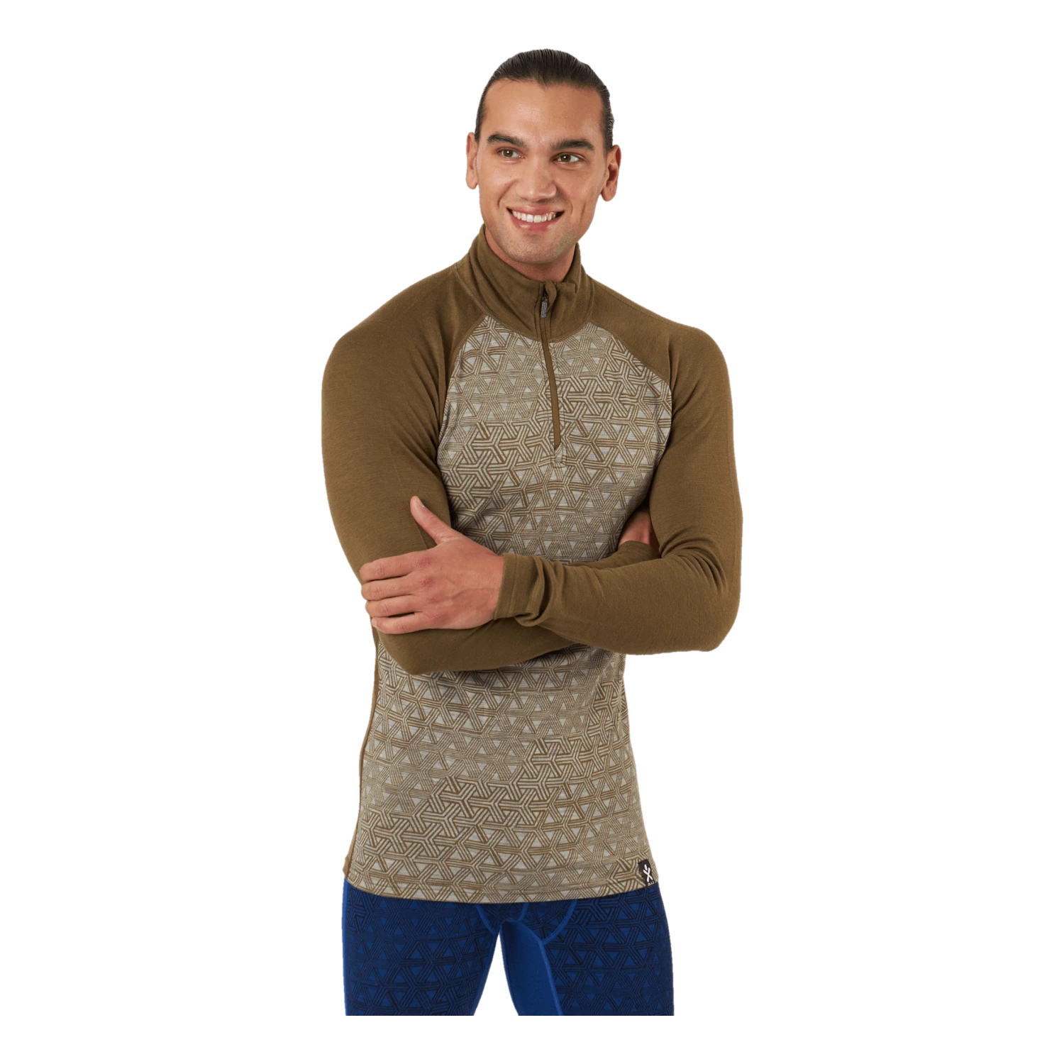 Bula Geo Merino Wool Halfzip Moss - Image 2
