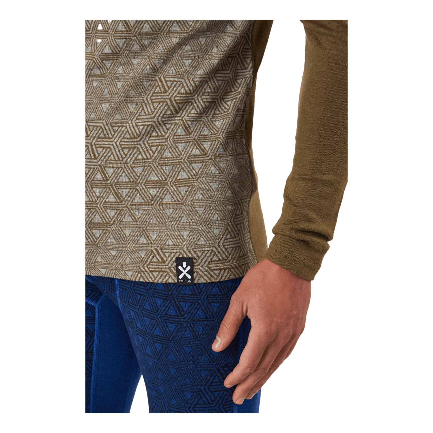 Bula Geo Merino Wool Halfzip Moss - Image 5