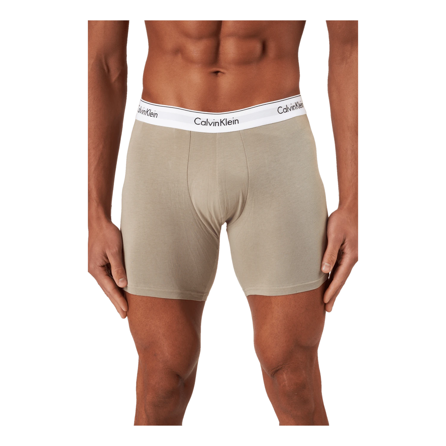 Calvin Klein Boxer Brief 3pk Napa/ Winter Linen/ Black - Image 4