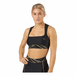 Mid Impact Deco Glam Bra Puma Black-deco Glam