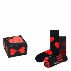 Happy Socks 2-pack I Heart You Socks Gift Black/multi