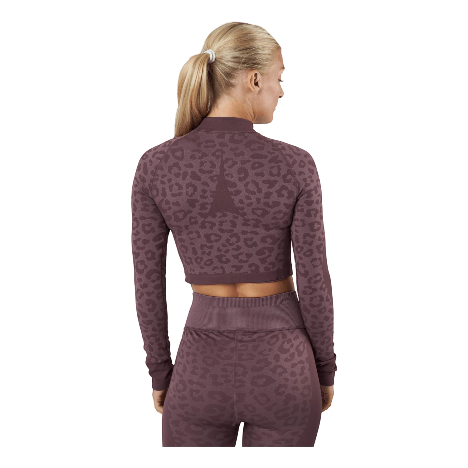 Puma Formknit Seamless Cropped 1/4 Dusty Plum-leopard Print - Image 3
