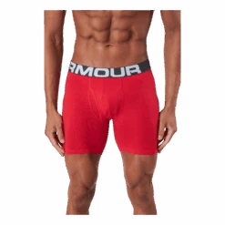 Under Armour Ua Charged Cotton 6in 3 Pack Red