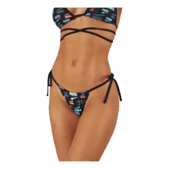 Puma Swim Women Side Tie Tanga Stri Black Combo