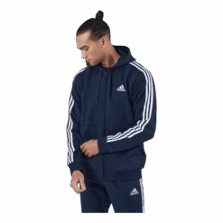 ADIDAS Essentials Fleece 3-Stripes Full-Zip Hoodie Legend Ink