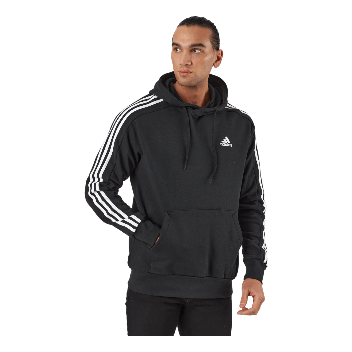 ADIDAS Essentials French Terry 3-Stripes Hoodie Black - Image 2