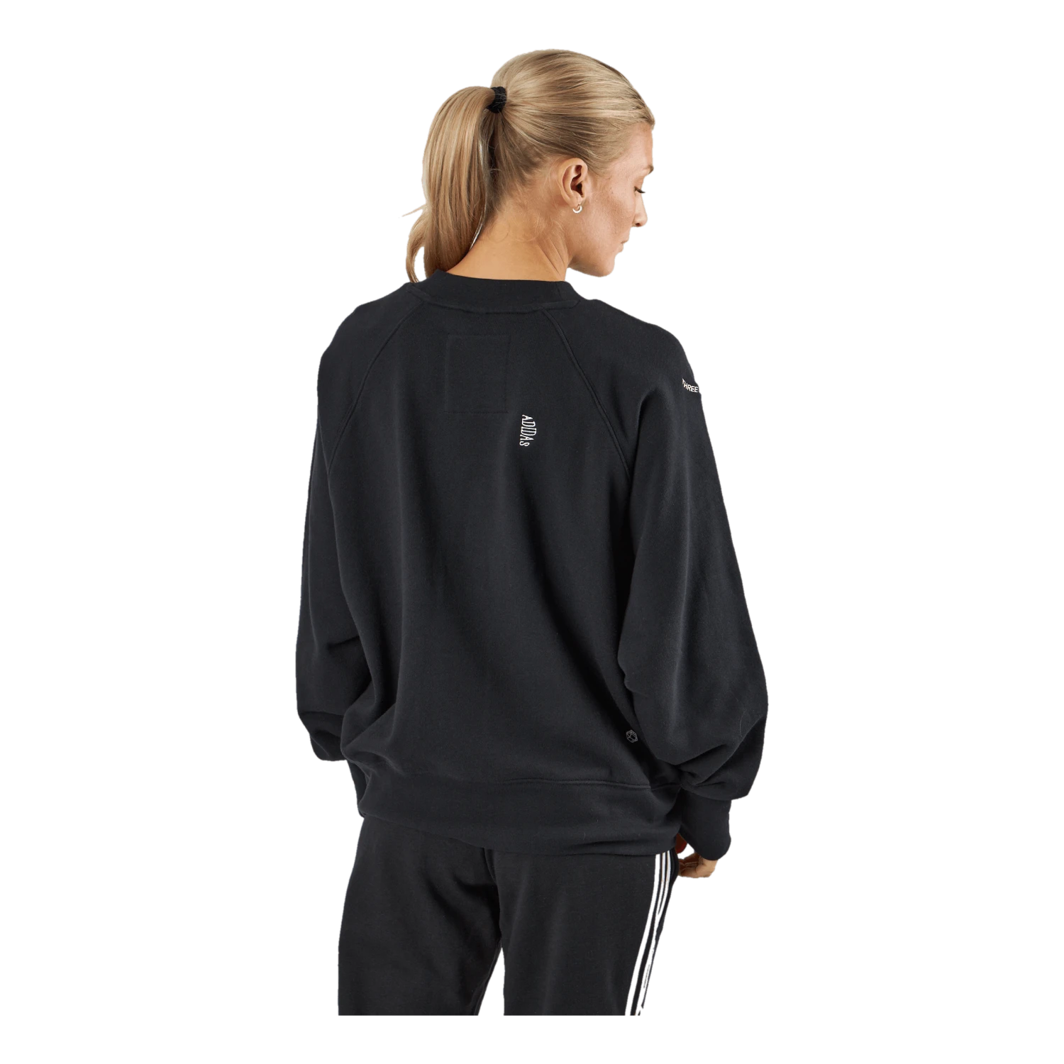 ADIDAS Oversized Crewneck Sweatshirt With Healing Crystal-Inspired Graphics Black - Image 3