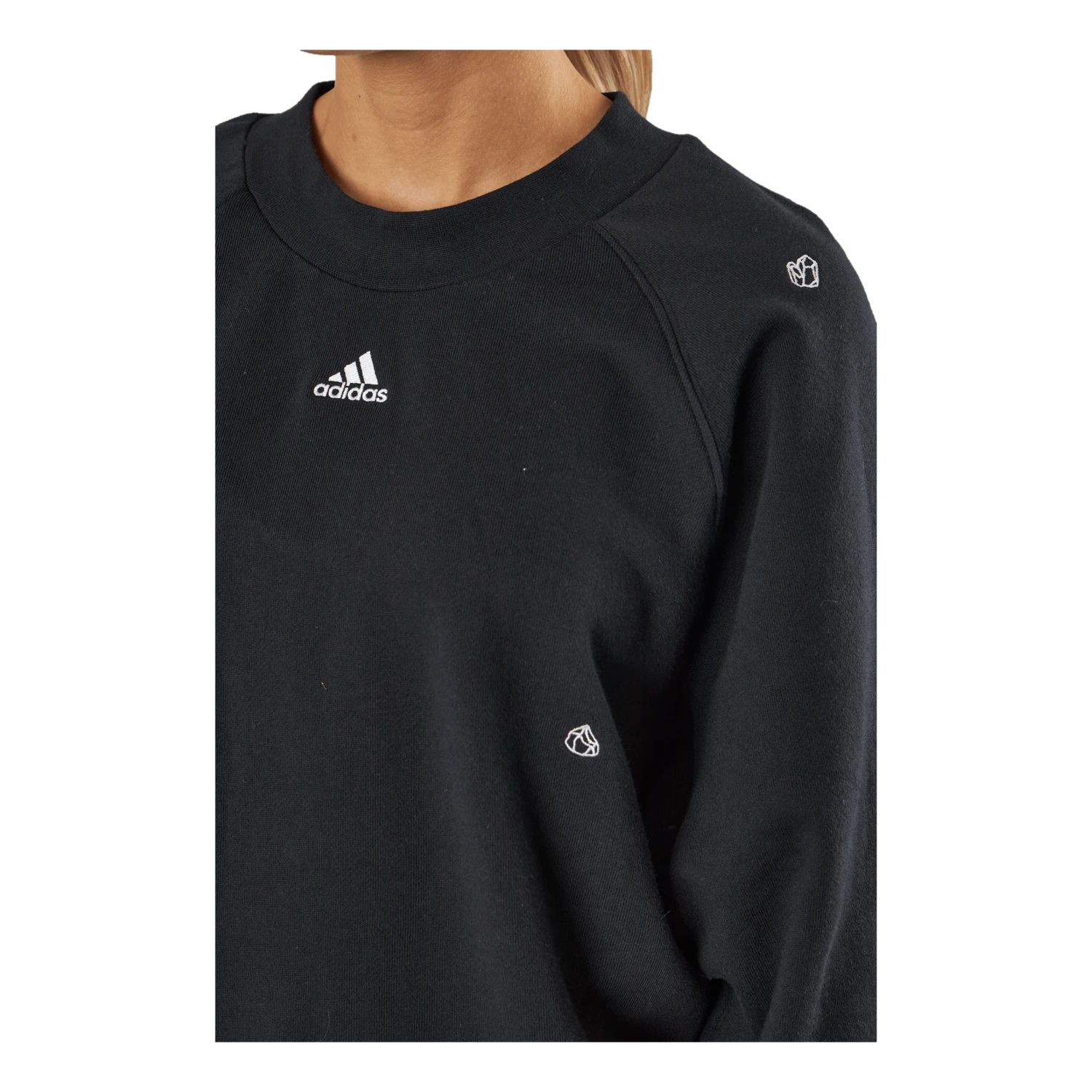 ADIDAS Oversized Crewneck Sweatshirt With Healing Crystal-Inspired Graphics Black - Image 4
