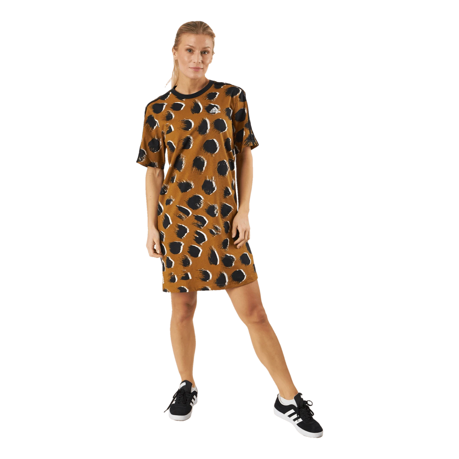 ADIDAS Essentials 3-Stripes Single Jersey Boyfriend Tee Dress Brostr/Multco/Black