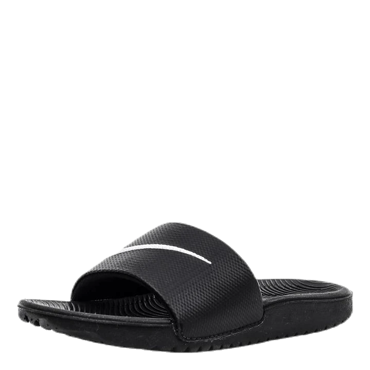 Nike Kawa Little/Big Kids' Slides BLACK/WHITE - Image 3