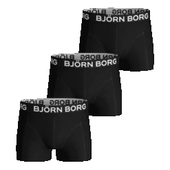 BJØRN BORG Running Solid Sammy 3-Pack Youth Black