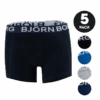 BJØRN BORG Solid Sammy Shorts 5-Pack Jr Blue/Black/Grey