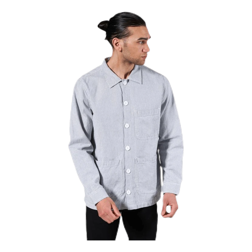 DEDICATED Worker Jacket Sala Thin Stripes Blue - Image 3