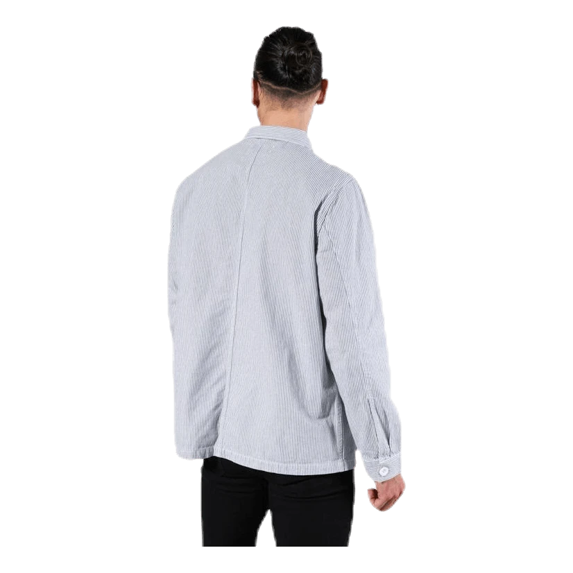 DEDICATED Worker Jacket Sala Thin Stripes Blue - Image 5