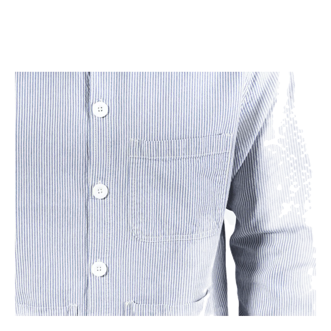 DEDICATED Worker Jacket Sala Thin Stripes Blue - Image 6