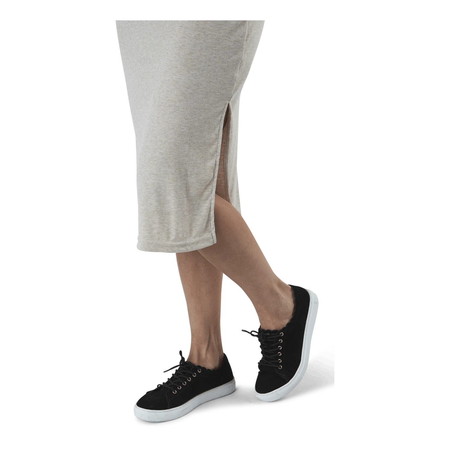 Quinn Rib Dress Beige - Image 4