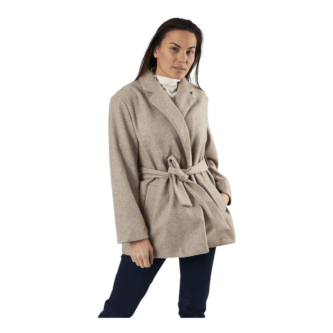 ONLY Trillion Belt Coatigan Pnt Beige - Image 5