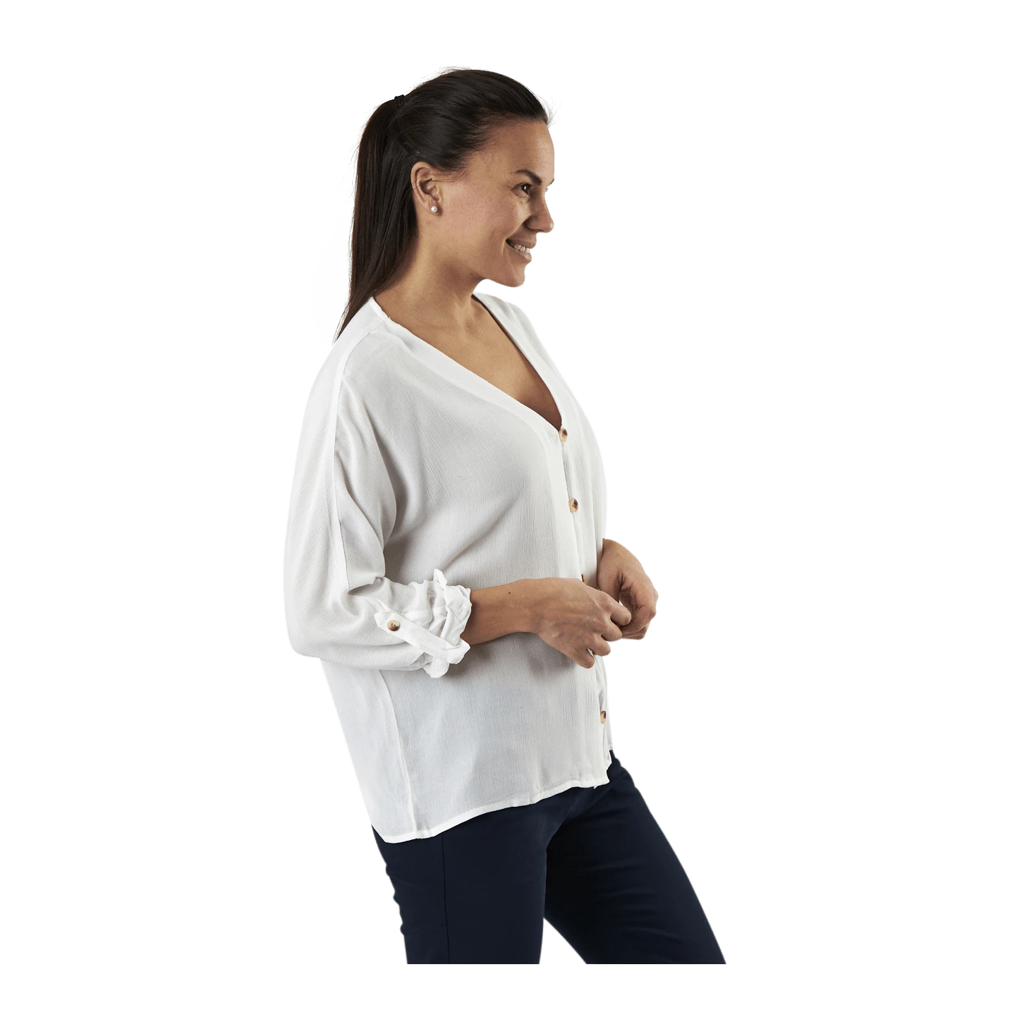 Pieces Sanne 3/4 Fold-Up Top White